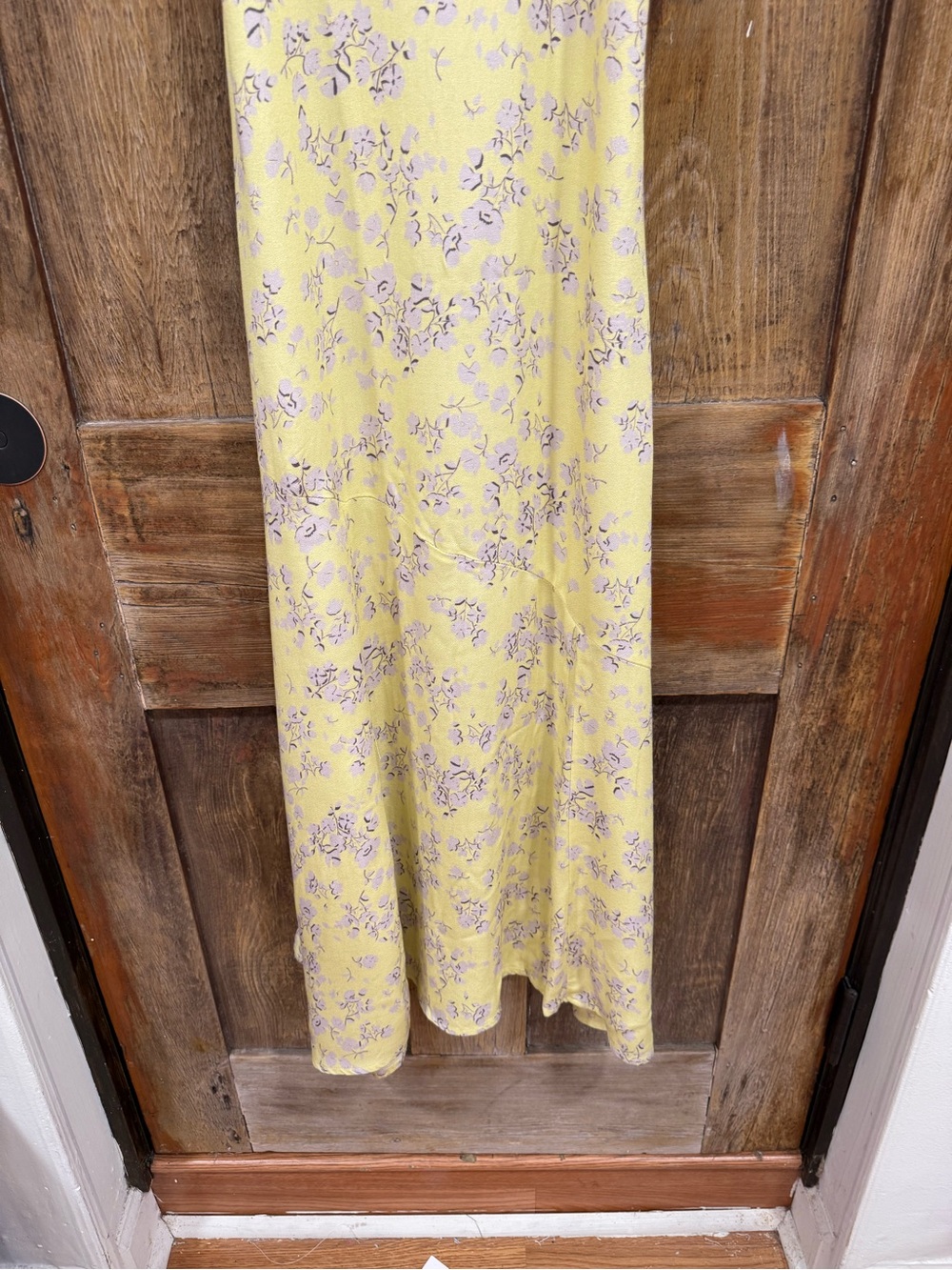 Anthropologie Lemon Yellow Floral Slip Midi Dress - Picture 4 of 7